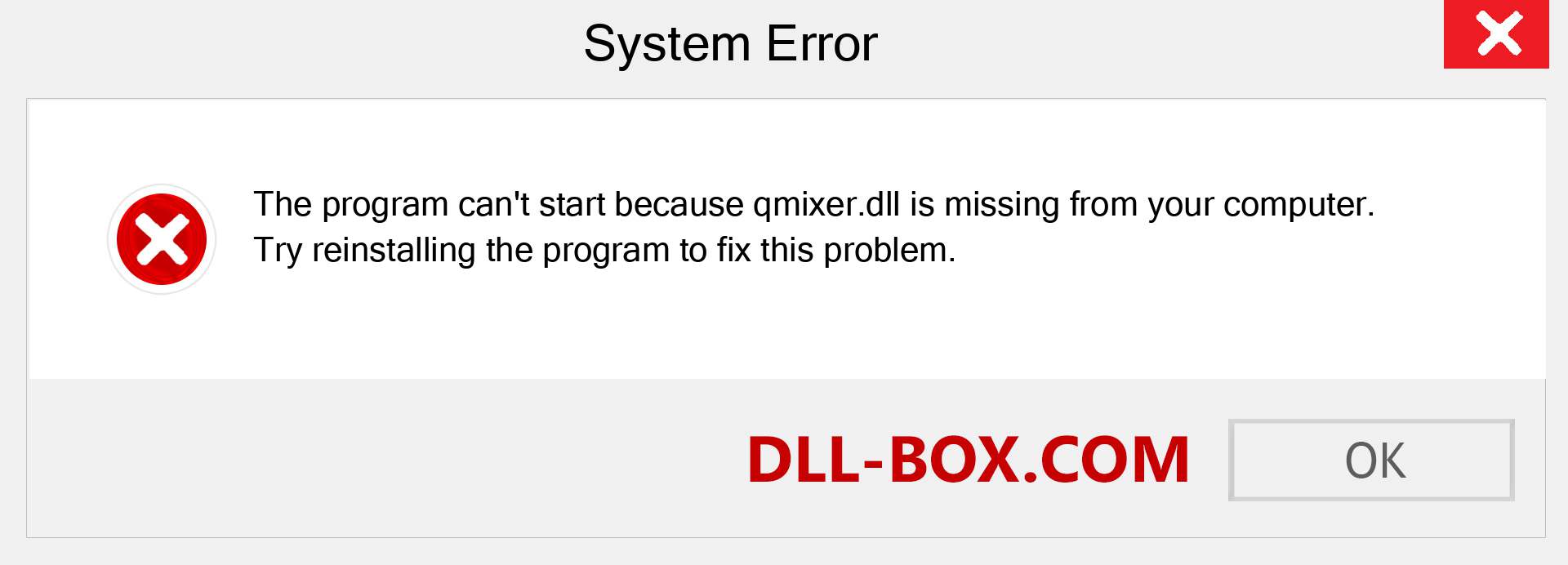  qmixer.dll file is missing?. Download for Windows 7, 8, 10 - Fix  qmixer dll Missing Error on Windows, photos, images